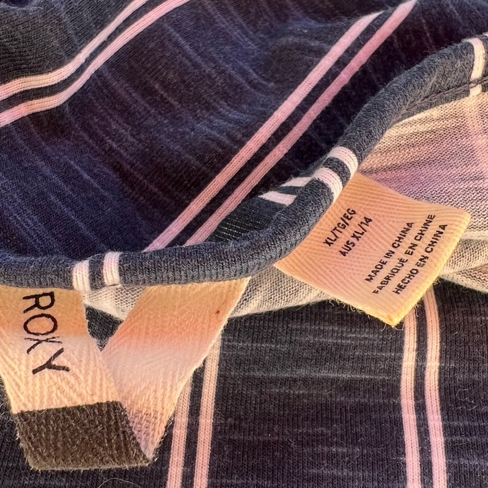 ROXY NAVY BLUE STRIPED MIDI DRESS - Picture 5 of 5